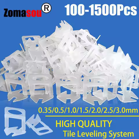 100-1500Pcs 0.35/0.5/1/1.5/2/2.5/3MM Tile Spacers Tile Leveling System Clips for Ceramic Tile Laying