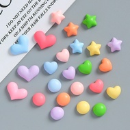 10pcs diy Cream Glue Candy Color Five-pointed Star Love Steamed Bun Handmade Hair Clip Phone Case Je