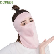 DOREEN Summer Sunscreen Mask Hiking Face Mask Cycling Face Cover Solid Color With Neck Flap Sunscreen Veil Face Gini Mask UV Protection Face Scarves Men Fishing Face Mask