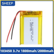 103450 3.7V 2000mAh Polymer Lithium Rechargeable Battery for navigator MP5 Bluetooth Headset Camping