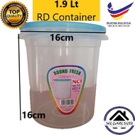 1.9 Lt NCI 60214 16 CM Round Container Bekas Plastik round container with cover Food Container Food 