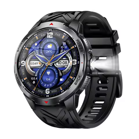 KT88 Smart Watch LED Flashlight Outdoor Compass BT Calling Men Multi-Sports Fitness Tracker 1100Mah 