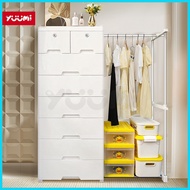 ◮ ✼ YUUMI New Plastic durabox drawer with Hanger Rack wardrobe cabinet for clothes storage box orga