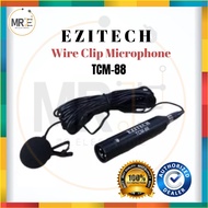 Ezitech TCM-88 Phantom Powered Wired Lavalier Clip Microphone with Lapel Clip Windscreen