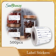 Storage Label 500Pcs/Roll Food Storage Stickers Expiration Date Label Date Content Label Sticker