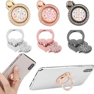 Shiny Diamond Metal Finger Ring Mobile Phone Holder Universal Rotatable Ring Phone Bracket Portable Desktop Stand