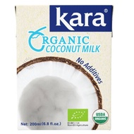 KARA Organic Coconut Milk With No Additives 200ML Coconut Milk/Kara UHT Coconut Cream 65ML (Carton Of 36)
