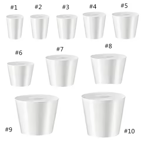 Silicone Rubber Tapered Plug With Hole Food Grade Rubber Stopper for Fermentation Barrel Airlock Val