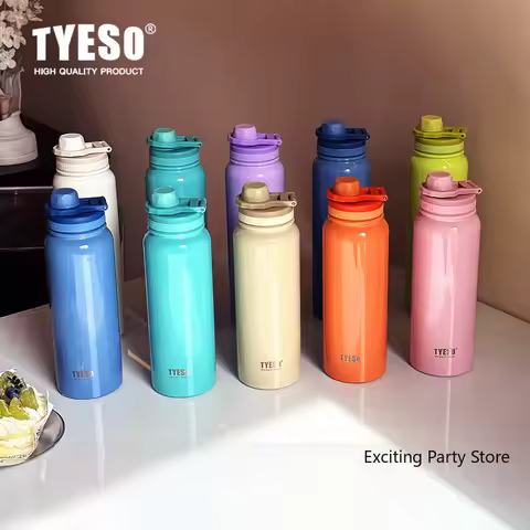Tyeso Thermos Bottle Portable Sport Vacuum Flask Travel Stainless Steel Thermal Water Bottle Keeps C