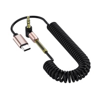 Elbow Spring Retractable type-c Digital Audio Cable type-c to 35mm Male AUX Cable Car Cable F0PQ