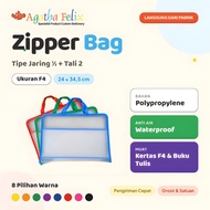 F4 Zipper Folder | F4 Zipper Plastic Folder | Zipper Bag F4 - Type 1/2 Net & 2 TALI | Agatha Felix