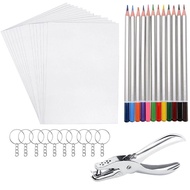 Set Diy Shrinky Dink Plastic Shrink Dink Craft Kertas Heat Shrink