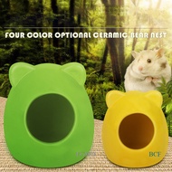 FGWD Hamster Bear Head Ceramic House Hideout Small Pets Small Animal House Hamster House Hamster Bed Cooling House