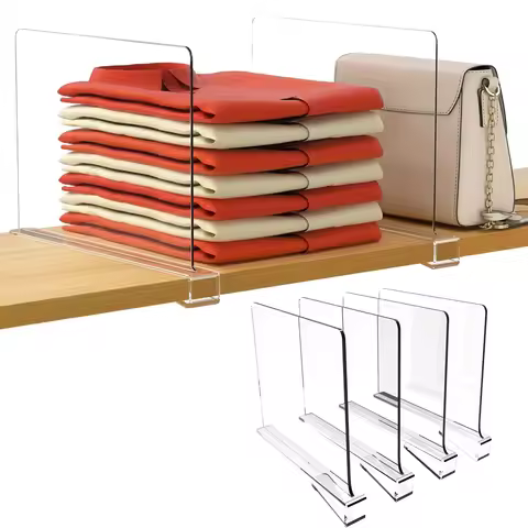 Closet Wardrobe Shelf Dividers Space-saving Shelf Divider Separator for Wardrobe Closet Cabinets wzp