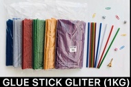 STIK LILIN ISI LEM TEMBAK 6 WARNA SOLID / GLITTER GLUE GUN LILIN STIK