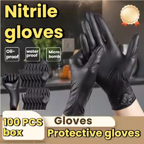 Black Nitrile Gloves Disposable Gloves for Household Cleaning Work Safety Tools Gardening Gloves Kit