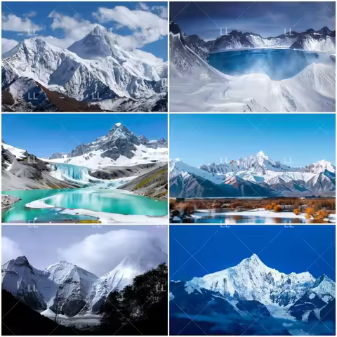 Mountain Snow Winter Backdrop Blue Sky Cloudy Natural Scenic Photography Background Capped Mountain 