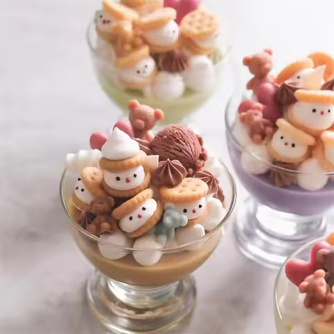 3D Simulated Sandwich Cookies Shape Silicone Candle Mold Epoxy Resin DIY Cream Cookies Candle Mold W