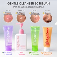 Glad2Glow Milk Amino/Blueberry Low PH/Centella Acne Gel Cleanser facial wash face wash Pencuci Muka 