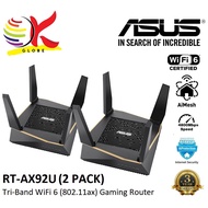 ASUS RT-AX92U 1 PACK 2 PACK AIMESH AX6100 WIFI SYSTEM TRI-BAND WHOLE HOME MESH WIFI SYSTEM FOR LARGE