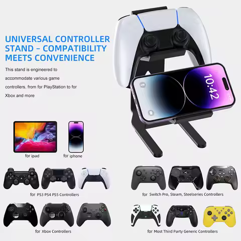 Controller Display Stand Stable Desktop Stand Dual Game Controller Stand Holder for Switch/PS5/PS4/X