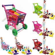 GIRLS' TOY SHOPPING CART TROLLEY MINI MARKET SHOPPING DOLL FB801/FB802