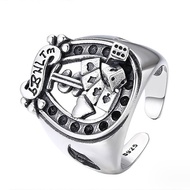 < QBOX > FASHION Jewelry [R31212S69] Exquisite Retro Dollar Playing Card Dice S925 Sterling Silver/T