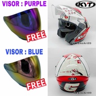 KYT Helmet NFJ XAVI SAKURA Open Face Double Visor Smoke Blue Rainbow RSX150 Y16ZR MT15 Y15ZR RSX ADV Accessories