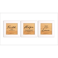 HIASAN DINDING Christian wall Decoration, Faith, Hope, Love, Bible Verse Frame, Bible wall decor, Christian Poster B