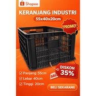PLASTIC INDUSTRIAL BASKET 55x40x20 CM