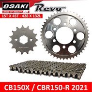 Honda CB150X / CBR150-R New Model Osaki REVO Chain & Sprocket Set [Made Thailand]