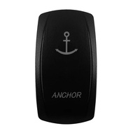 Anchor 12V 24V Marine Boat Rocker Switch Toggle 5Pins on-off Switch with Blue LED Light for Car Truc
