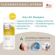 Emu Tracks Emu Oil Shampoo 200ml. For Sensitive or Problem Scalp. 100% Natural from Australia. Proven by Customers.