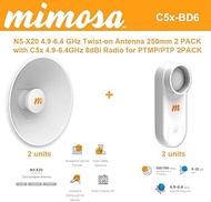 Mimosa Networks N5-X20 4.9-6.4 GHz Modular Twist-on Antenna 250mm Dish for C5x only 20 dBi gain 2PAC