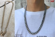 สร้อยคอรมดำเหลี่ยมตัดมุม10มิล necklace hiphop สแตนเลสแท้ Stainless แฟชั่นชาย แฟชั่นผู้หญิง 316l alla