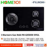 Fujioh 3 Burners Built-In Gas Hob FH-GS5030-SVGL - LPG / PUB