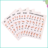 6Pcs Multi Color Sign Language Posters Paper Set Interactive Asl Alphabet Charts for Kids Classroom 