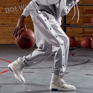 DOLWIS Full เปิดกางเกงเสริมแผ่นผู้ชายวินาทีเปิดบาสเก็ตบอล NBA กางเกงฝึกซ้อมฤดูร้อนบางหลวม Breathable