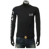 100% Original EA7 Armani Exchange long sleeve men base shirt regular fit pure cotton casual crew nec