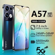 [AURORA]A HANDPHONE ANDROID A57 7.5Inci handphone RAM 6GB/ROM 512GB 【6800mAh Battery AI Triple Camer