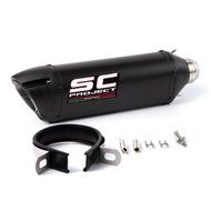 รถจักรยานยนต์ท่อไอเสียท่อ Escape Moto ท่อไอเสียปลายท่อท่อ 51 มม.สำหรับ Cafe Racer Pit Bike PCX 125 F