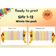 PDF | Winnie the pooh, Sifir 1-12, for kids, Printable