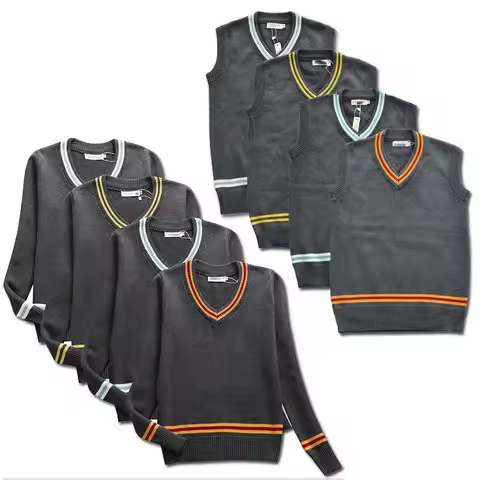❤2026❤ Cosplay Costume Magic School Hufflepuff Ravenclaw Slytherin Wizard V Neck Sweater Uniform Str