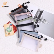 11*7.5cm Mini Transparent Nylon Mesh Card Bag/ Portable Lipstick Earphone Key Storage Zip Pouch/ Mul