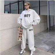 1977 Sports Long Sleeve Fleece Set - Set Includes Hoodie with Hat and Unisex Women's Long Jogger Pan