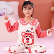 Trẻ em Pyjamas Cotton Sleep Wear Doll Collar Dễ thương Pajama Baby Pajama Home Clothes Girl