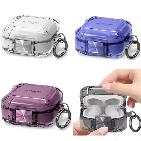 Secuer Lock Switch Earphone Case For Samsung Galaxy Buds Pro Live Buds2 Buds 2 Pro FE Transparent Co