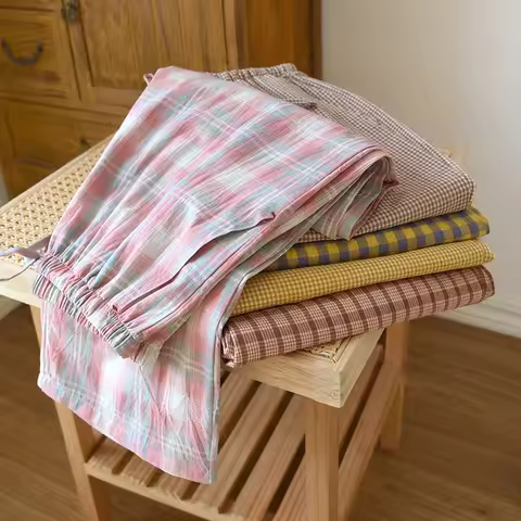 Washed Cotton Pyjama Pants Women's Thin Casual Pure Cotton Home Long Pants Spring Summer Autumn Loos