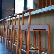 露璞柚木吧椅 用織繩材質與柚木實木混搭 高腳椅/吧檯椅