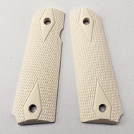 1 Pair Imitation Ivory Resin Handle Shank Non-slip Patches Scales DIY for 1911 Grips